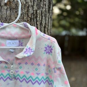 Place Kids' Pink and Purple Fair Isle Fleece